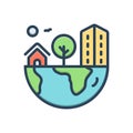 Color illustration icon for Colony, territory and possession