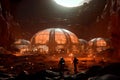 colony on Mars where people live and adapt to new conditions.