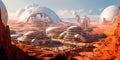 colony on Mars where people live and adapt to new conditions.