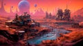 colony on Mars where people live and adapt to new conditions.