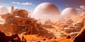 colony on Mars where people live and adapt to new conditions.