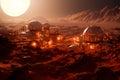 colony on Mars where people live and adapt to new conditions.