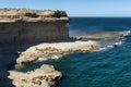 A colony of sea lions on the rocks at the Valdes Peninsula, in Argentina