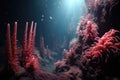 a colony of tube worms thriving near a deep-sea vent