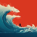 color abstract background , wave surreal background .