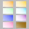 Color abstract halftone circle pattern business card background design set - vector namecard graphic with colored dots Royalty Free Stock Photo