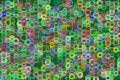 Color abstract mixed pattern generative art background. Details, surface, style & square. Royalty Free Stock Photo