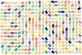Color abstract square, rectangle pattern generative art background. Messy, digital, web & template. Royalty Free Stock Photo