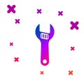 Color Adjustable wrench icon isolated on white background. Gradient random dynamic shapes. Vector