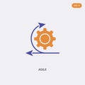 2 color Agile concept vector icon. isolated two color Agile vector sign symbol designed with blue and orange colors can be use for