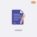 2 color Agreement concept vector icon. isolated two color Agreement vector sign symbol designed with blue and orange colors can be