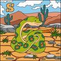 Color alphabet for children: letter S (snake)