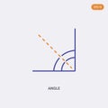 2 color Angle concept vector icon. isolated two color Angle vector sign symbol designed with blue and orange colors can be use for Royalty Free Stock Photo