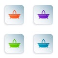 Color Aroma candle icon isolated on white background. Set colorful icons in square buttons. Vector