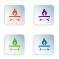 Color Aroma candle icon isolated on white background. Set colorful icons in square buttons. Vector