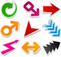 Color arrows sticker set. Royalty Free Stock Photo