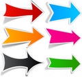 Color arrows sticker set. Royalty Free Stock Photo
