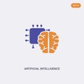 2 color artificial intelligence concept vector icon. isolated two color artificial intelligence vector sign symbol designed with