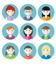 Color avatars teenagers Royalty Free Stock Photo