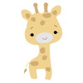 Color baby icon baby giraffe in cartoon style. vector