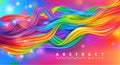 Color background. Abstract wave, paint splash design, liquid flow pattern, ink art. Web banner template. Acrylic paint