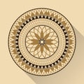 Color background geometric round arabic ornament with shadow