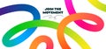 Color Background with Gradient Lines. Abstract Curve, Wave and Spiral Ribbons. Vector Rainbow Colored Pattern with 3D