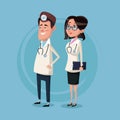 Color background male and female team surgeons Royalty Free Stock Photo
