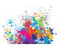 Color background of paint splashes