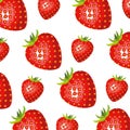 Color background of pattern set strawberry delicious fruits