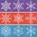 Color background with snowflakes line stile, vector