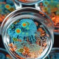 Color Bacteria Culture in a Petri Dish, Microorganisms, Petri Dish and Culture Media with Bacteria