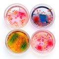 Color Bacteria Culture in a Petri Dish, Microorganisms, Petri Dish and Culture Media with Bacteria