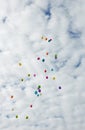 Color ballons flying up in to the sky