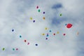 Color ballons flying up in to the sky