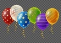 Color balloons border with transparent effects for Your Birthday party design