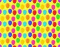 Color balloons yellow background bright seamless pattern Royalty Free Stock Photo