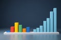 Color bar chart financial data chart,Generative AI Royalty Free Stock Photo