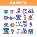 Color Barista Equipment Sign Icons Set Vector Royalty Free Stock Photo