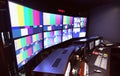 News Control Room Color Bars on Monitors