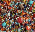 Color beads for needlework Royalty Free Stock Photo