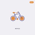 2 color bicycle concept vector icon. isolated two color bicycle vector sign symbol designed with blue and orange colors can be use Royalty Free Stock Photo