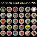 Color bicycle part icons