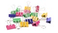 Color binder clips. Illustration on white background for design Royalty Free Stock Photo