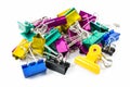 Color binder clips isolated Royalty Free Stock Photo