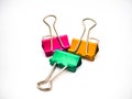 3 color binder clips Royalty Free Stock Photo