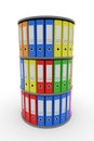 Color binder folders in shelf. Royalty Free Stock Photo