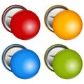 Color Blank Pin Button Badge Set