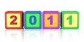 Color blocks with 2011 new year date isolated