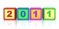 Color blocks with 2011 new year date isolated Royalty Free Stock Photo
